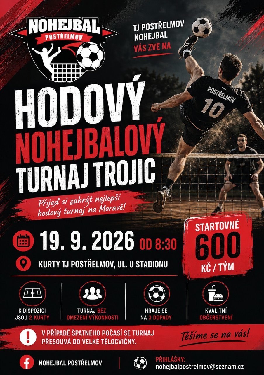 Plakát turnaje Hodový turnaj Postřelmov